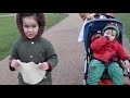 Kids having FUN Feeding Swans, Ducks and Birds in London Park | Sci Sci Toys