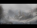 Winter blizzard in mountain medieval village   Relaxation ASMR   Royalty Free Images and Sounds