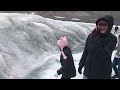 Alina drinking GLACIER WATER with her MOM.