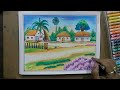 How to Draw a Indian Village scenery II সুন্দর গ্রামের একটি দৃশ্য II गांव का दृश्य।