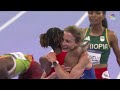 Winfred Yavi goes wild after besting the field in the women’s 3000m steeplechase | Paris Olympics