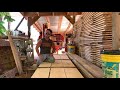 Cutting Pine Logs on the Sawmill!