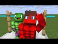 JJ, Mikey and Banana Kid HULK LOVE Game - Green Hulk vs Red Hulk - Maizen Minecraft Animation