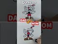 How to draw Cuphead ! MOM vs DAD Drawing Game #Shorts