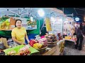 Amazing Street Food at Night Market Phnom Penh Cambodia - Grilled squid, Noodle, Ice-cream & More