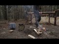 Dugout shelter, Warm cabin with stove, Place for camp, Autumn - Winter