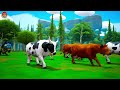 10 Cow Buffalo vs Zombie Tiger Wolf Fight Cow Cartoon Buffalo Saved By Mammoth Elephant Gorilla