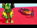 Long Slide Game With Elephant Gorilla Buffalo Hippopotamus Tiger - 3d Animal Game - Funny 3d Animals