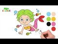 Learn to draw a little MERMAID. Drawings for children.