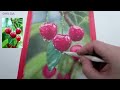 Cherry drawing / Oil pastel drawing / 오일파스텔로 체리 그리기