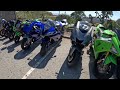 R1 goes to its first bike meet | cruise with V4, R6, R7 and CBR600RR