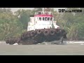 Captivating Footage: Big Wave Smashes Container Ship #shipspotting