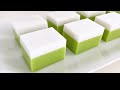 Pandan Kuih Talam Agar-agar Recipe | 香兰叶椰奶燕菜糕食谱