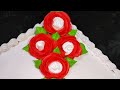 Square Shape Cake | So Beautiful Red Flowers Cake Decorating Ideas | Black Forest Flavour Cake