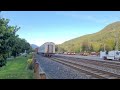 Geo train coming through  Skykomish with a stop