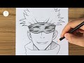 How to draw Gojo Satoru step by step || How to draw anime step by step || Easy drawing for beginners
