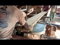 Thousands of years are still intact! Let's look at sawing wood using a band saw/ heavy and long