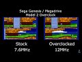 Sega Genesis / Megadrive - Stock vs Overclocked Comparison - Model 2