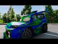 Big & Small:McQueen and Miss Fritter VS FRANK mega ZOMBIE slime cars in BeamNG.drive