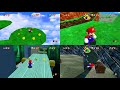 Mario 64 - 4 Player split screen - Parsec Arcade - sm64ex-experimental coop render96