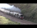 34046 Braunton on The Torbay Express passes 44932 on The Royal Duchy at Exeter