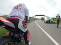 2 bikers pulled over by the police after 170mph ride over the Isle of man TT mountain.