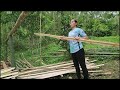 Chop bamboo to make pig pens