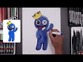 Rainbow Friends 🌈 How To Draw Blue | Draw & Color Art Tutorial