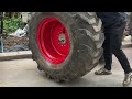 Repair Wheel Loader Giant 60 inch Tires With Nails Stuck  Restoring KAWASAKI 90ZIV Excavator 1980