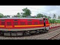 Speedy EMU local and express trains tilting on a huge curvy track!