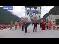 Abstract performance to celebrate Switzerland's rail opening - Daily Mail