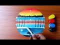 3 easy poster color painting, sunset moonlight night sky painting for beginners step by step