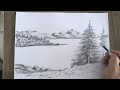 Landscape drawing with pencil.How to draw with a pencil.#pencildrawing #طراحی #art #landscape #dens