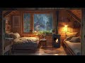 Fall Asleep in 2 Minutes with Rain Sounds and Crackling Fireplace in Cozy Cabin Retreat