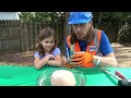 Dinosaurs for Kids | Handyman Hal explores Dino Park | Life Size Dinosaurs