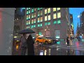 New York City Walking Tour 2024 - Manhattan 4K NYC Rain Walk at Times Square 4K Rain Sounds Ambience