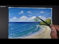 Beach view / Palm trees / #acrylicpainting #art