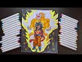 Drawing GOKU Super Saiyan 4 Great Ape Oazaru With Doms Super Soft Colour Pencils