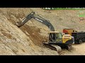 Entrance Construction - Excavator Trucks Digging Dirt