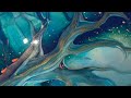 'Moonlight Magic' Tree Swipe on a HUGE Canvas! Fluid Art Tutorial - Collab with @AnnukkaArtStudio