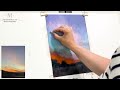 Learn to paint a vibrant sunset sky in soft pastel