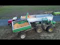 THREE John Deere Combines Harvesting Corn