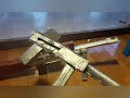 Painting two homemade WWII weapons from cardboard - an American M3 and a British Bren gun