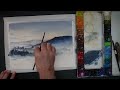 How to paint foggy forest in watercolor painting - Misty landscape