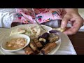 Simple Garlic Fried Rice with Shanghai lumpia, fried egg, fried eggplant with buru ni ka Glenn