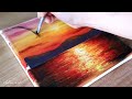 Painting Tutorial | Red Sunset | Acrylic Painting Tutorial For Beginners #64