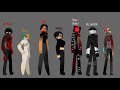 All characters for series (Height proportions)