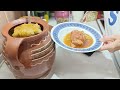 Cabbage in an earthen pot, cooked in the oven..