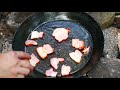 [#StayHome] solo camping 🥩wildlife🦜wagyu steak [short ver]  bushcraft Campfire Cooking