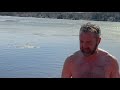 Icy dip at Lawrence Pond